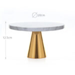 20 CM Marble Cake Stand with Metal Base Dessert Plate Jewelry Display Tray Multipurpose Storage Trays for Cupcakes Fruits Cosmetics and Skin Care - Image 3