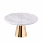 20 CM Marble Cake Stand with Metal Base Dessert Plate Jewelry Display Tray Multipurpose Storage Trays for Cupcakes Fruits Cosmetics and Skin Care