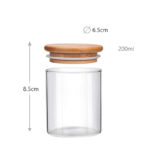 200 ML Borosilicate Glass Food Storage Jar with Bamboo Lid and Silicone Ring Food Storage Jars for Storing Spices Condiments and Herbs 1 Piece - Image 3