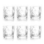 200 ML Set of 6 Irregular Crystal Glass Cup Drinking Cups for Water Whiskey Cocktail and Beverage Transparent