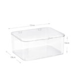22 CM Plastic Storage Box with Hinged Lid Stackable Bin with Flip Top Cover Multipurpose Case Organizer Container for Desktop Living Room and Kitchen - Image 3