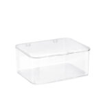 22 CM Plastic Storage Box with Hinged Lid Stackable Bin with Flip Top Cover Multipurpose Case Organizer Container for Desktop Living Room and Kitchen