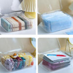 22 CM Plastic Storage Box with Hinged Lid Stackable Bin with Flip Top Cover Multipurpose Case Organizer Container for Desktop Living Room and Kitchen - Image 2