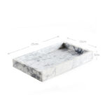 25 CM Marble Stone Bathroom Vanity Tray Luxury Natural Stone Decorative Tray Rectangle Countertop Dresser Trays for Coffee Perfume Jewelry and Makeup - Image 3