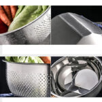 26 CM Stainless Steel Colander Rice Washing Bowl Kitchen Colanders Strainers Fine Mesh Strainer for Washing Vegetables Fruits and Pasta 1 Piece Silver - Image 4