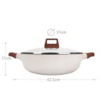 31CM Dual-Sided Non-Stick Hot Pot with Divider & Glass Lid Multi-Cooktop Compatible Suitable for Induction Gas & Electric Cooktops - Image 3