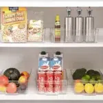 32 CM X 22 CM Plastic Storage Bin with Handles Refrigerator Organizer Bins Stackable Fridge Box for Food Storage Pantry and Freezer 1 Piece - Image 4