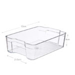 32 CM X 22 CM Plastic Storage Bin with Handles Refrigerator Organizer Bins Stackable Fridge Box for Food Storage Pantry and Freezer 1 Piece - Image 3