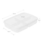 4 Compartments Meal Prep Container with Lid Plastic Food Storage Box Reusable Containers Refrigerator Organizer for Meat Vegetables and Fruits 1 Piece - Image 3