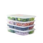 4 Compartments Meal Prep Container with Lid Plastic Food Storage Box Reusable Containers Refrigerator Organizer for Meat Vegetables and Fruits 1 Piece