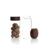 100 ML Borosilicate Glass Food Storage Jar with Airtight Seal Acacia Wooden Lid Food Storage Jars for Storing Spices Condiments Tea and Herbs 1 Piece