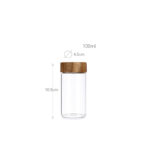 100 ML Borosilicate Glass Food Storage Jar with Airtight Seal Acacia Wooden Lid Food Storage Jars for Storing Spices Condiments Tea and Herbs 1 Piece - Image 3