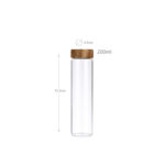 200 ML Borosilicate Glass Food Storage Jar with Airtight Seal Acacia Wooden Lid Food Storage Jars for Storing Spices Condiments Tea and Herbs 1 Piece - Image 3