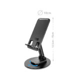 Cell Phone Stand 360° Rotation Foldable Cell Phone Holder Non Slip Smartphone Cradle Portable Mobile Stand Adjustable Height and Tilting 1 Piece Black - Image 3