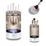 Electric Makeup Brush Cleaning Machine Automatic Rotating Cosmetic Brush Cleaner Brush Cleaning Device for All Sizes of Beauty Makeup Brushes Set