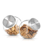 450 ML Glass Food Storage Jar with Airtight Seal Metal Lid Food Storage Jars for Storing Snacks Dry Fruits Coffee Herbs and Jam 1 Piece