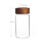 300 ML Glass Food Storage Jar with Airtight Seal Acacia Wooden Lid Food Storage Jars for Storing Spices Condiment Salt Pepper and Nuts 1 Piece - Image 3