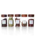 300 ML Glass Food Storage Jar with Airtight Seal Acacia Wooden Lid Food Storage Jars for Storing Spices Condiment Salt Pepper and Nuts 1 Piece