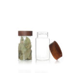 300 ML Glass Food Storage Jar with Airtight Seal Acacia Wooden Lid Food Storage Jars for Storing Spices Condiment Salt Pepper and Nuts 1 Piece - Image 2