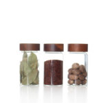 300 ML Glass Food Storage Jar with Airtight Seal Acacia Wooden Lid Food Storage Jars for Storing Spices Condiment Salt Pepper and Nuts 1 Piece - Image 4