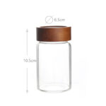 250 ML Glass Food Storage Jar with Airtight Seal Acacia Wooden Lid Food Storage Jars for Storing Spices Condiment Salt Pepper and Nuts 1 Piece - Image 3
