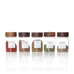 250 ML Glass Food Storage Jar with Airtight Seal Acacia Wooden Lid Food Storage Jars for Storing Spices Condiment Salt Pepper and Nuts 1 Piece