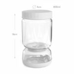 800 ML Glass Pickle Hourglass Jar with Removable Silicone Strainer Flip Leakproof Airtight Juice Separator from Wet and Dry for Olive and Pickles - Image 3