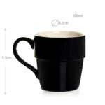 300 ML Ceramic Coffee Mug with Handle Glazed Ceramic Tea Mugs Modern Drinkware Cups for Latte Cappuccino and Milk Microwave Dishwasher Safe 1 Piece - Image 3