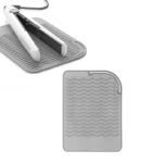 Heat Resistant Silicone Mat Heat Insulation Wave Pattern Anti Skid Flexible Mats for Hair Straighteners Curling Irons and Hot Styling Tools Gray - Image 4