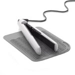 Heat Resistant Silicone Mat Heat Insulation Wave Pattern Anti Skid Flexible Mats for Hair Straighteners Curling Irons and Hot Styling Tools Gray