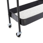 159 CM Heavy Duty Metal Garment Rack 4.5 KG Rolling Storage Cart with Wheels Freestanding Cloth Hanger Rail with 2 Tier Storage Shelf Black - Image 4