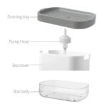 Kitchen Soap Dispenser 2 in 1 Washing Up Liquid Dispenser Refillable Soap Dispenser Sink Organizer Pump Soap Dispenser with Sponge Holder - Image 4