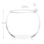 3 L Glass Fish Tank Round Planter Terrarium Decorative Glass Bowl Flower Vase Tealight Candles Centerpiece Bowls Glass Fish Aquarium 1 Piece - Image 3
