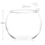 11 L Large Glass Fish Tank Round Planter Terrarium Decorative Glass Bowl Flower Vase Tealight Candles Centerpiece Bowls Glass Fish Aquarium 1 Piece - Image 3