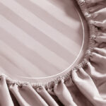 4 Pieces Striped Double Duvet Cover Set Textured Breathable Reversible Bedding Set Includes Duvet Cover Fitted Sheet and 2 Pillow Case Rose - Image 2