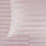 4 Pieces Striped Double Duvet Cover Set Textured Breathable Reversible Bedding Set Includes Duvet Cover Fitted Sheet and 2 Pillow Case Rose - Image 3