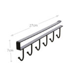 Mug Rack Under Cabinet Cup Holder Under Shelf Coffee Cups Holder Hanger with 6 Hooks Organizer Holders for Kitchen 1 Piece Black - Image 3