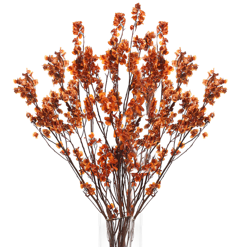 Natural Dried Hop Bush Flowers Decorative Dry Flower for Table Vase Decoration Natural Branches for Bouquets Wreaths Wedding and Home Decor (5) 6 Stems Natural Dried Hop Bush Flowers Dried Flowers for Vase Decoration Natural Branches for Wedding Boho Decor Orange - Image 1