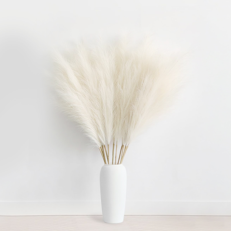 Natural Dried Pampas Grass Flowers Decorative Dry Flower for Table Vase Decoration Natural Branches for Bouquets Wreaths Wedding and Home Decor(82) - - 1 Stem Natural Dried Pampas Grass Flowers Dried Flowers for Vase Decoration Natural Branches for Wedding Boho Decor White - Image 1