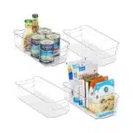 32 CM X 16 CM Plastic Storage Bin with Handles Refrigerator Organizer Bins Stackable Fridge Box for Food Storage Pantry and Freezer 1 Piece