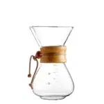 400 ML Pour Over Coffee Maker Borosilicate Glass Carafe with Wooden Collar and Leather Tie High Heat Resistant Decanter Manual Coffee Dripper Brewer