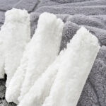 210 CM X 220 CM Faux Fur Blanket Double Size Super Warm Fluffy Cozy Throw Blankets for Fall Winter Furry Blankets for Bed Couch and Sofa 1 Piece Gray - Image 4