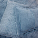 3 Pieces Fluffy Faux Fur Double Winter Comforter Set Plush Soft Warm Bedding Set with Matching Pillowcases Includes Duvet Cover and 2 Pillow Case Blue - Image 3