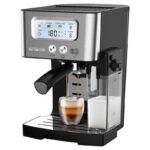 Sencor Stainless Steel Espresso Machine with Cappuccino Function, 15-Bar Pump