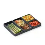 Set of 4 Silicone Baking Pan Tray Non Stick Oven Baking Sheets Pan Reusable Food Grade Silicone Heat Resistant Mats for Cooking and Baking Gray