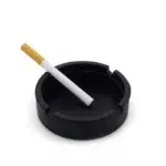 Silicone Ashtray Portable Non Stick Heat Resistant Ashtrays Round Cigarette Ashtray Holder for Home Office and Outdoor 4 Cigarettes Position