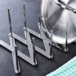 Stainless Steel Expandable Lid Holder Adjustable Kitchen Utensil Organizer Multipurpose Foldable Storage Dish Rack for Plates Pot Lids and BBQ 1 Piece - Image 2