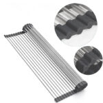 50 CM Stainless Steel Sink Drying Rack Roll Up Dish Drying Rack Over Sink Drying Rack Drain Rack for Kitchen Sink Counter Vegetables and Fruits - Image 4