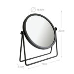 Tabletop Single Sided Metal Makeup Mirror with Base 360° Rotation One Sided Dressing Table Mirrors Round Swivel Cosmetic Mirror Black - Image 3