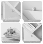 120 CM Tree Bookshelves 8 Shelf Wood Storage Racks Floor Standing Display Bookcase Organizer Shelves for Living Room Bedroom and Office White - Image 4